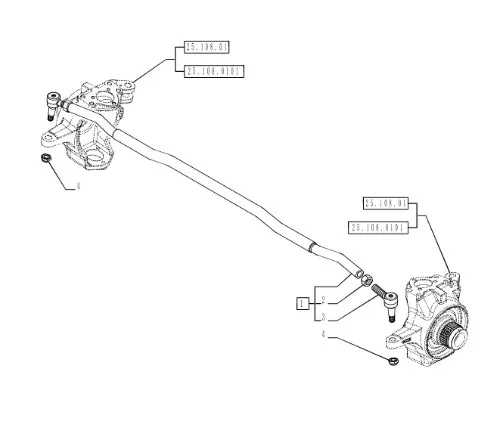 5198879 - Тяга рулевая в сборе моста передн. TM190T7/MXM190Pm.